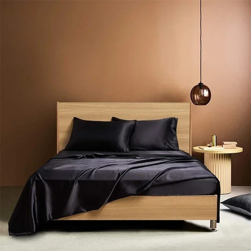 Four - piece Set Of Silk Bedding Sheets And Fitted Sheets - Shandi Shop Shandi Shop