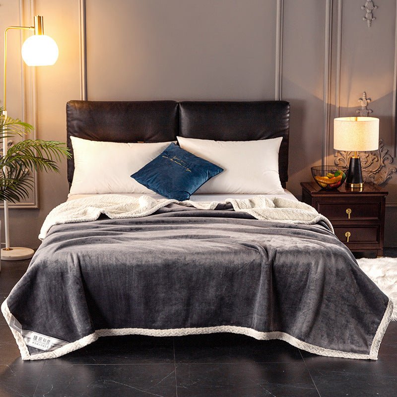 Double fleece blanket fleece blanket thick fleece blanket - Shandi Shop Shandi Shop
