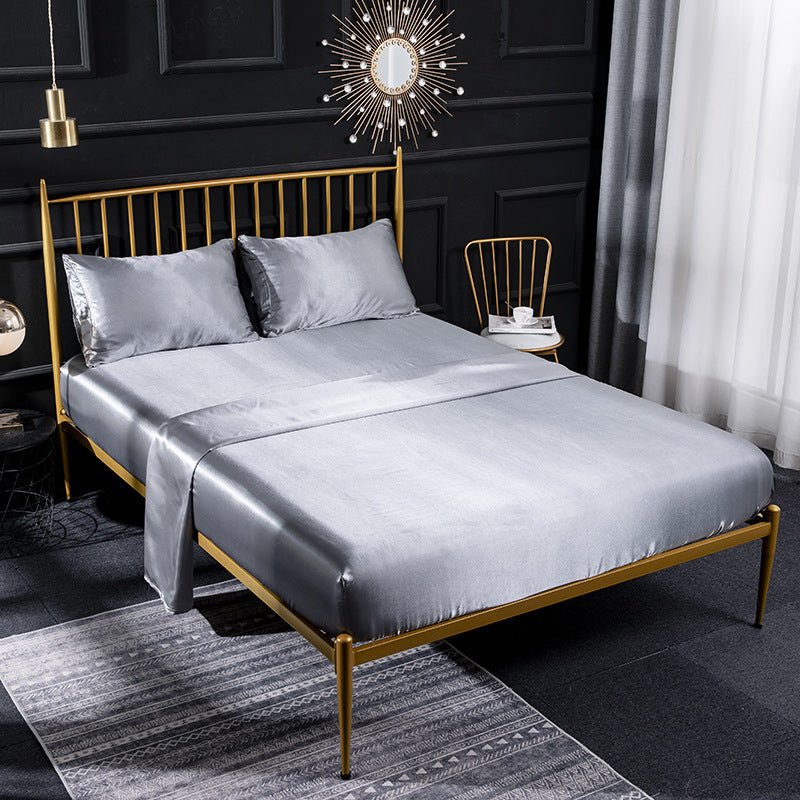 Ice Silk Bed Sheet Silk Satin Satin Pillowcase Silk Four Piece Bed Sheet - Shandi Shop Shandi Shop