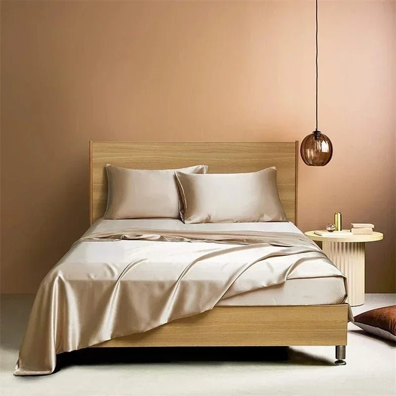 Four - piece Set Of Silk Bedding Sheets And Fitted Sheets - Shandi Shop Shandi Shop