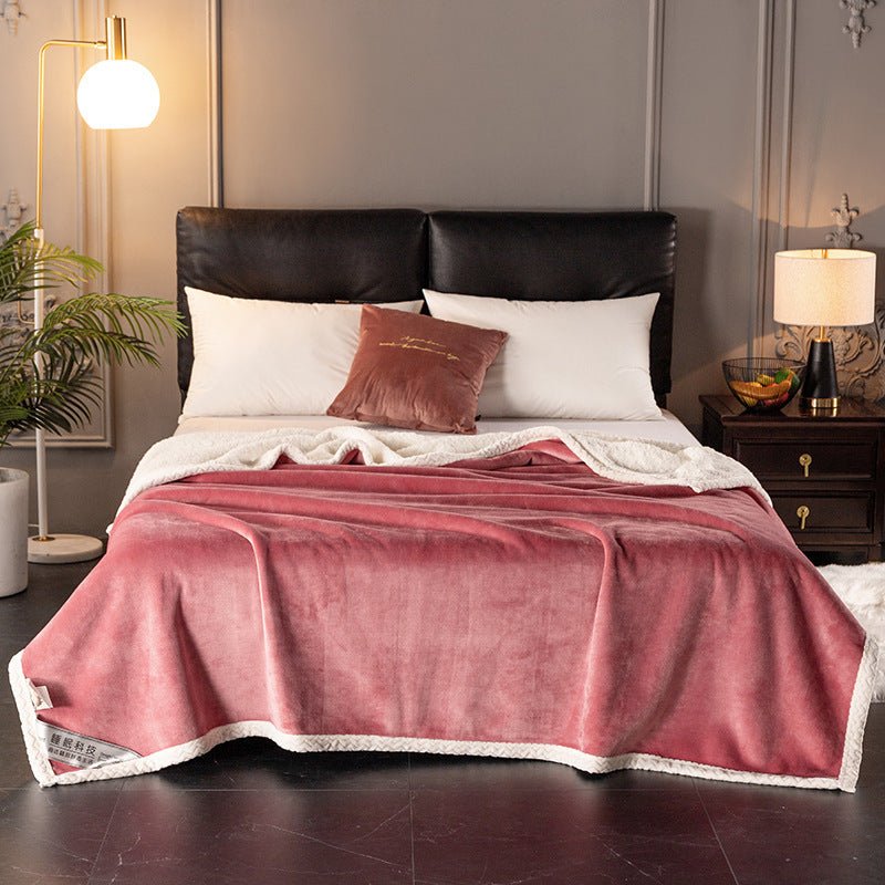 Double fleece blanket fleece blanket thick fleece blanket - Shandi Shop Shandi Shop