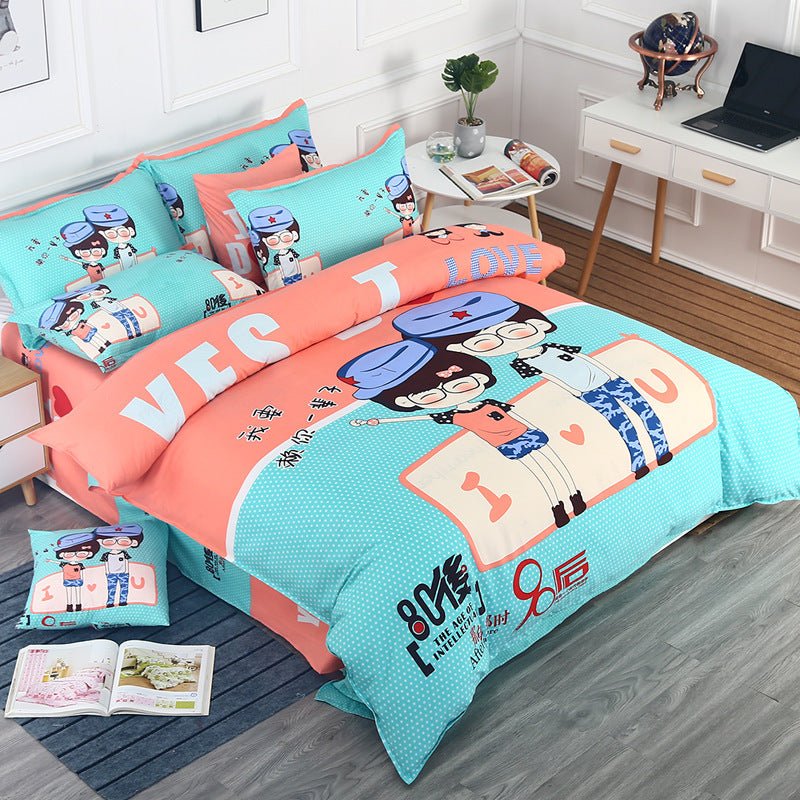 Four - piece sanded bed sheet - Shandi Shop Shandi Shop