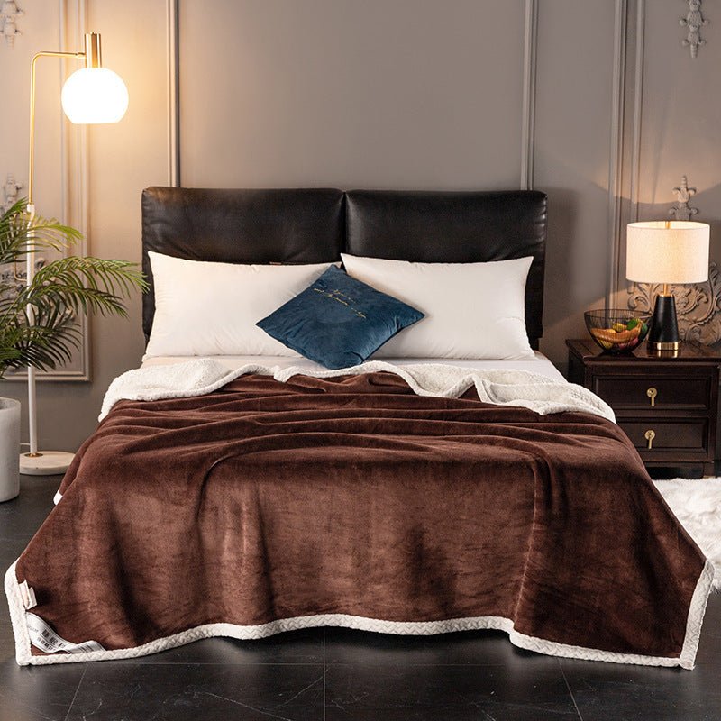 Double fleece blanket fleece blanket thick fleece blanket - Shandi Shop Shandi Shop