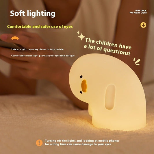 Cute Duck LED Night Light USB Rechargeable Nightlights Silicone Lamp Touch Soft Mood Light Child Kid Gift Bedroom Decor - Shandi Shop Shandi Shop