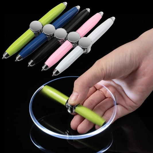 Creative Multi - Function LED Pen Spinning Decompression Gyro Metal Ballpoint Pen Fashion Office School Supplies Writing Pens - Shandi Shop Shandi Shop