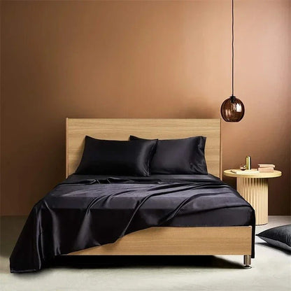 Four - piece Set Of Silk Bedding Sheets And Fitted Sheets - Shandi Shop Shandi Shop