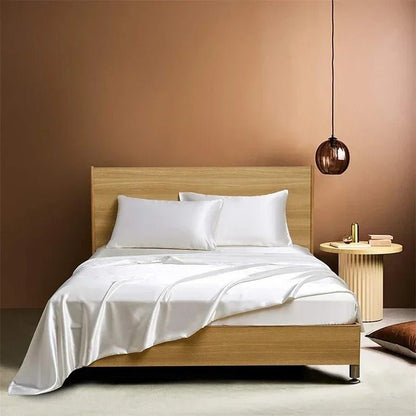 Four - piece Set Of Silk Bedding Sheets And Fitted Sheets - Shandi Shop Shandi Shop