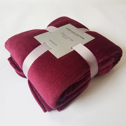 Pure Color Fleece Fleece Blanket Travel Blanket - Shandi Shop Shandi Shop