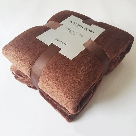 Pure Color Fleece Fleece Blanket Travel Blanket - Shandi Shop Shandi Shop