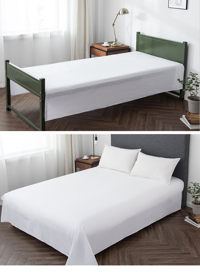 Standard White Bed Pure White Bed Sheet Cotton Single Bed Sheet - Shandi Shop Shandi Shop
