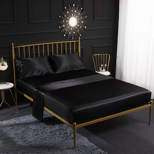 Ice Silk Bed Sheet Silk Satin Satin Pillowcase Silk Four Piece Bed Sheet - Shandi Shop Shandi Shop