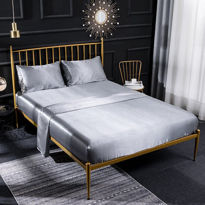 Ice Silk Bed Sheet Silk Satin Satin Pillowcase Silk Four Piece Bed Sheet - Shandi Shop Shandi Shop