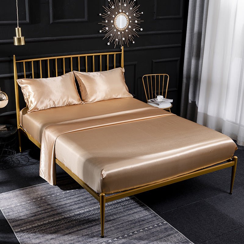 Ice Silk Bed Sheet Silk Satin Satin Pillowcase Silk Four Piece Bed Sheet - Shandi Shop Shandi Shop