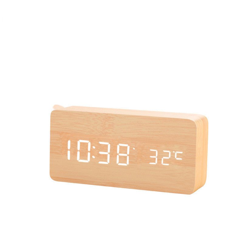 Alarm Clock LED Wooden Watch Table Digital Despertador Electronic Desktop Clocks - Shandi Shop Shandi Shop