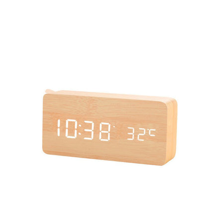 Alarm Clock LED Wooden Watch Table Digital Despertador Electronic Desktop Clocks - Shandi Shop Shandi Shop