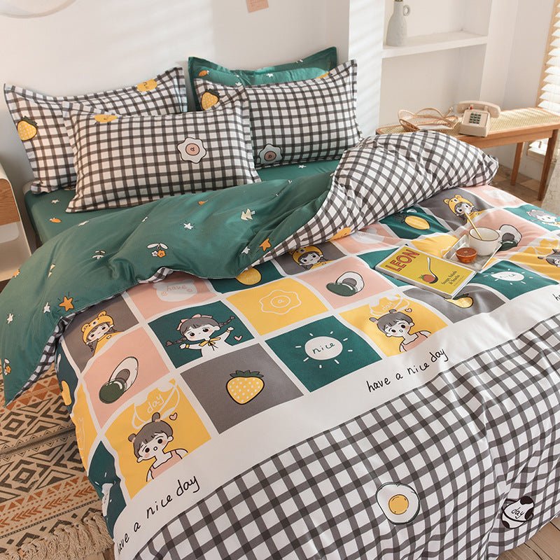 Gift Aloe Cotton Sheet Duvet Cover Sheet Four Piece Set - Shandi Shop Shandi Shop