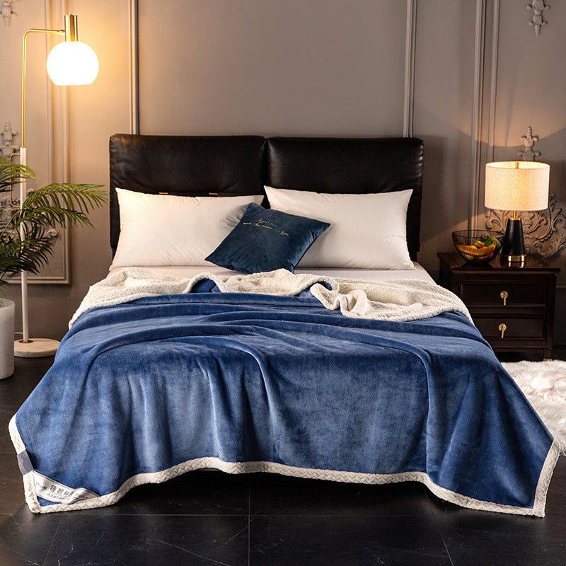 Double fleece blanket fleece blanket thick fleece blanket - Shandi Shop Shandi Shop