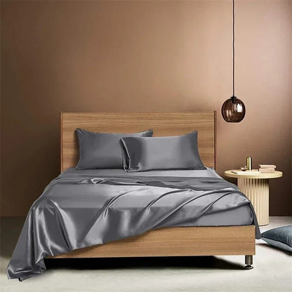 Four - piece Set Of Silk Bedding Sheets And Fitted Sheets - Shandi Shop Shandi Shop