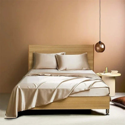 Four - piece Set Of Silk Bedding Sheets And Fitted Sheets - Shandi Shop Shandi Shop