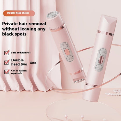 Dual - Head Electric Shaver Painless Women's Epilator Bikini Hair Removal Device Automatic Hair Trimmer Underarm Facial Lips Leg - Shandi Shop Shandi Shop
