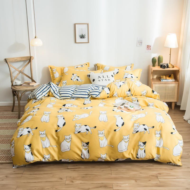 Cover Set Bed Cotton Quilt Bedsheet Bedding Duvet Fitted - Shandi Shop Shandi Shop