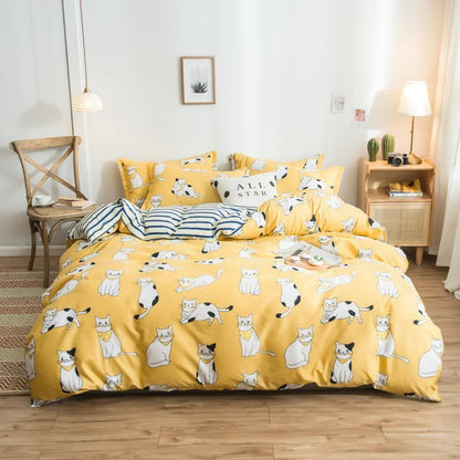 Cover Set Bed Cotton Quilt Bedsheet Bedding Duvet Fitted - Shandi Shop Shandi Shop