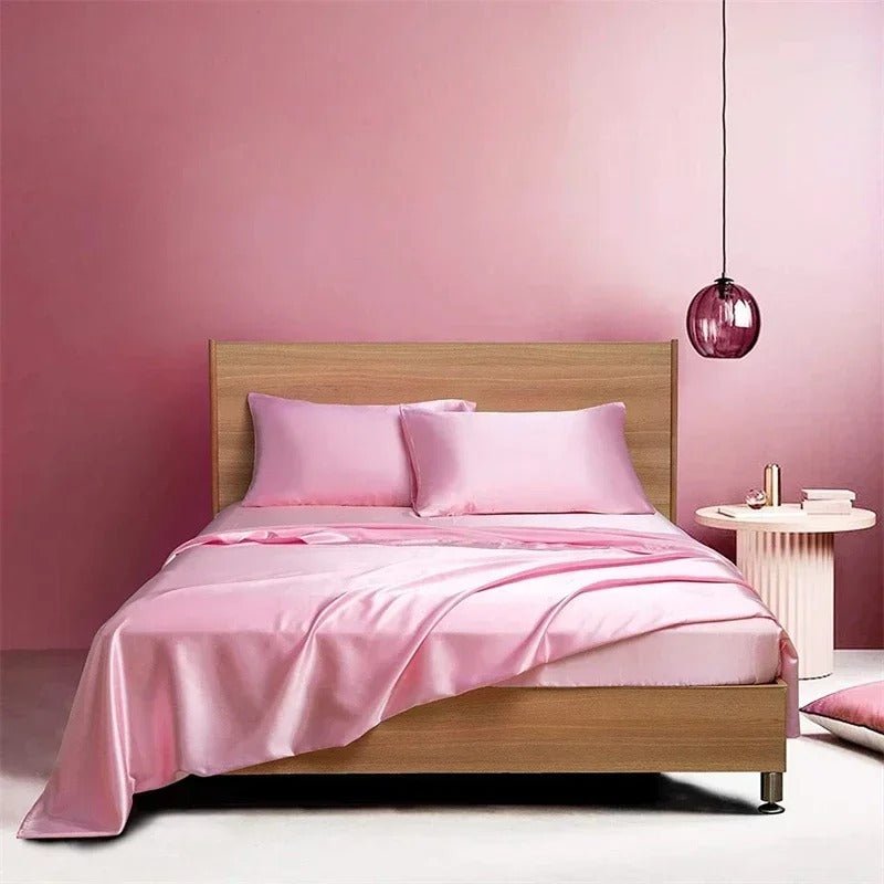 Four - piece Set Of Silk Bedding Sheets And Fitted Sheets - Shandi Shop Shandi Shop