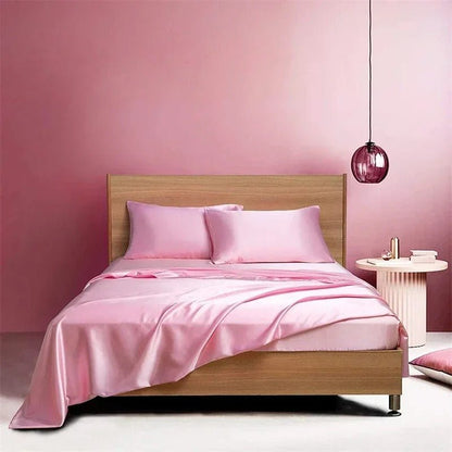 Four - piece Set Of Silk Bedding Sheets And Fitted Sheets - Shandi Shop Shandi Shop