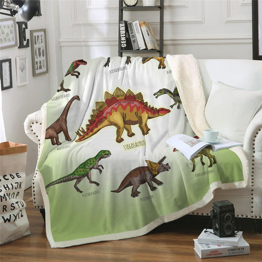 Kids Children Dinosaur Fluffy Soft Cotton Blanket Jurassic Cartoon Boys Girl Throw Blankets For Beds Home Textile Bedding Outlet - Shandi Shop Shandi Shop