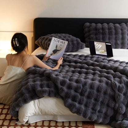 The Fur Rabbit Hair Sofa Blanket Is Simple And Luxurious - Shandi Shop Shandi Shop