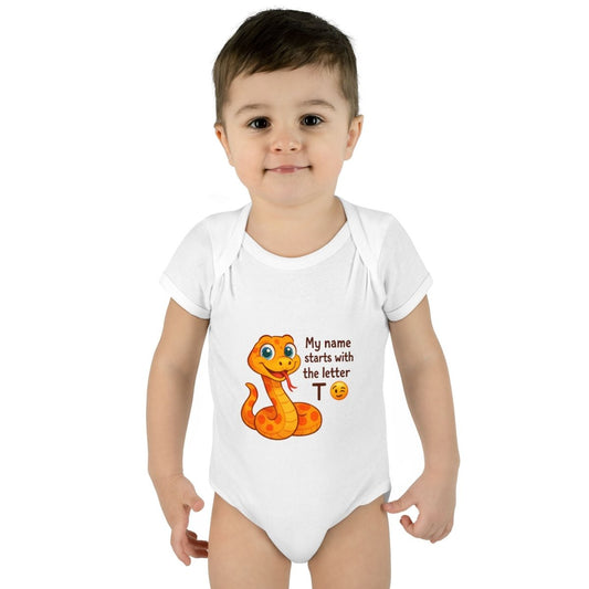 Baby Bodysuit My Name Starts with T Gift Baby Shower Outfit - Shandi Shop Shandi Shop