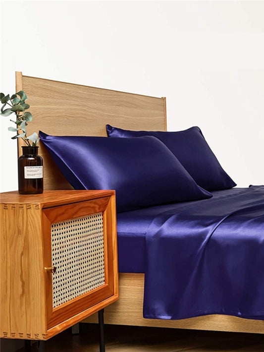 Four - piece Set Of Silk Bedding Sheets And Fitted Sheets - Shandi Shop Shandi Shop