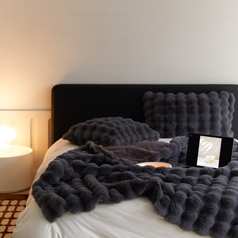 The Fur Rabbit Hair Sofa Blanket Is Simple And Luxurious - Shandi Shop Shandi Shop