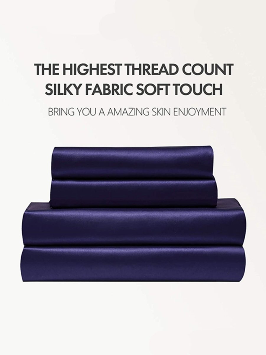 Four - piece Set Of Silk Bedding Sheets And Fitted Sheets - Shandi Shop Shandi Shop