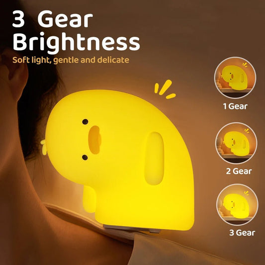 Cute Duck LED Night Light USB Rechargeable Nightlights Silicone Lamp Touch Soft Mood Light Child Kid Gift Bedroom Decor - Shandi Shop Shandi Shop