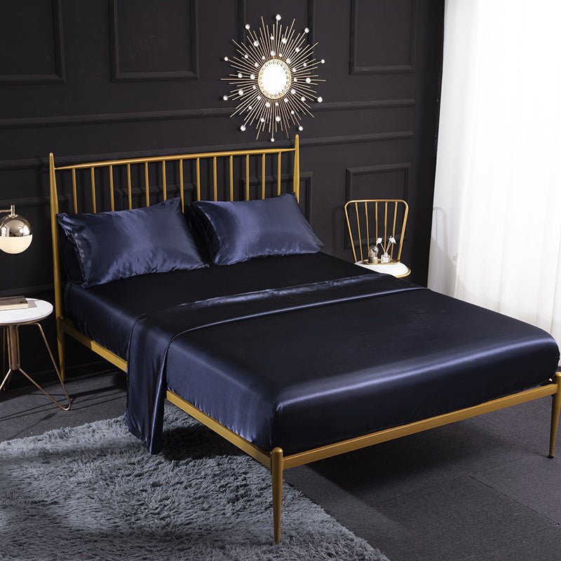 Ice Silk Bed Sheet Silk Satin Satin Pillowcase Silk Four Piece Bed Sheet - Shandi Shop Shandi Shop