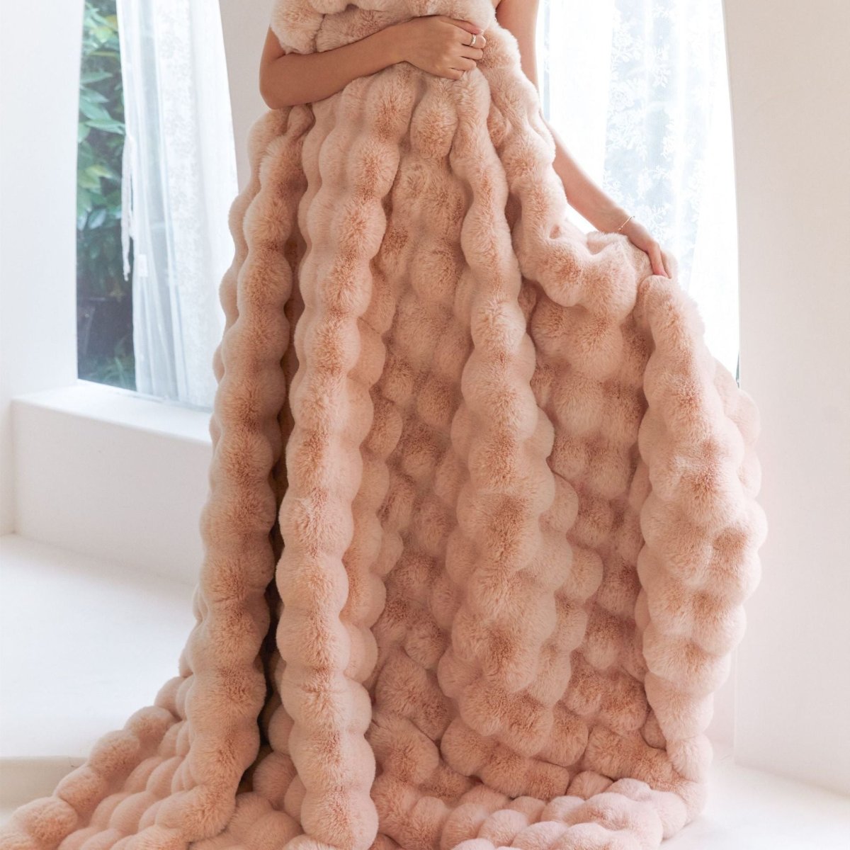 The Fur Rabbit Hair Sofa Blanket Is Simple And Luxurious - Shandi Shop Shandi Shop