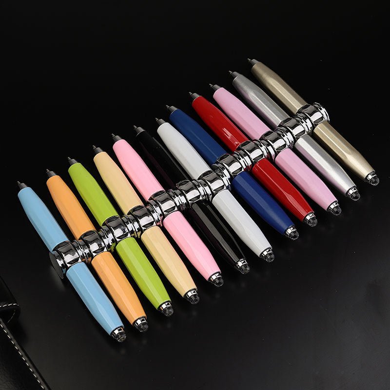 Creative Multi - Function LED Pen Spinning Decompression Gyro Metal Ballpoint Pen Fashion Office School Supplies Writing Pens - Shandi Shop Shandi Shop