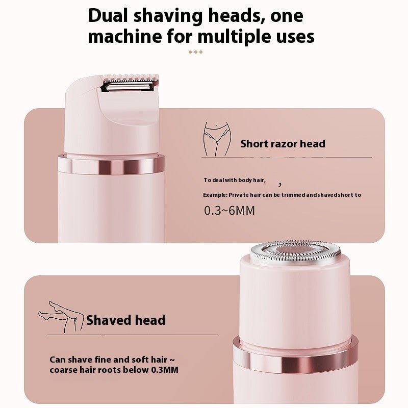 Dual - Head Electric Shaver Painless Women's Epilator Bikini Hair Removal Device Automatic Hair Trimmer Underarm Facial Lips Leg - Shandi Shop Shandi Shop