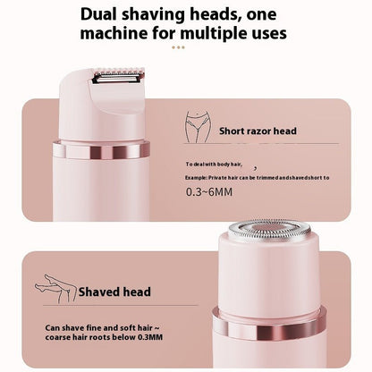 Dual - Head Electric Shaver Painless Women's Epilator Bikini Hair Removal Device Automatic Hair Trimmer Underarm Facial Lips Leg - Shandi Shop Shandi Shop