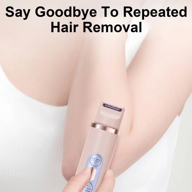 Dual - Head Electric Shaver Painless Women's Epilator Bikini Hair Removal Device Automatic Hair Trimmer Underarm Facial Lips Leg - Shandi Shop Shandi Shop