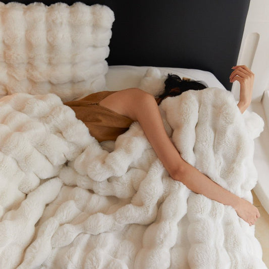 The Fur Rabbit Hair Sofa Blanket Is Simple And Luxurious - Shandi Shop Shandi Shop