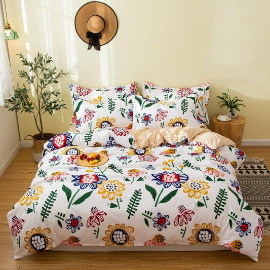 Cover Set Bed Cotton Quilt Bedsheet Bedding Duvet Fitted - Shandi Shop Shandi Shop