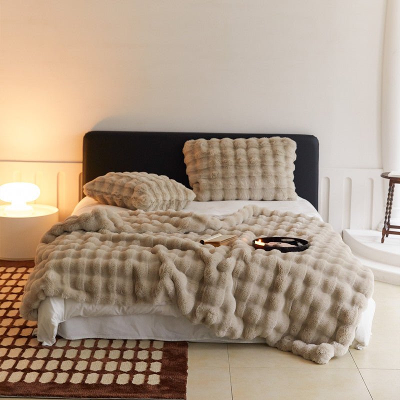 The Fur Rabbit Hair Sofa Blanket Is Simple And Luxurious - Shandi Shop Shandi Shop