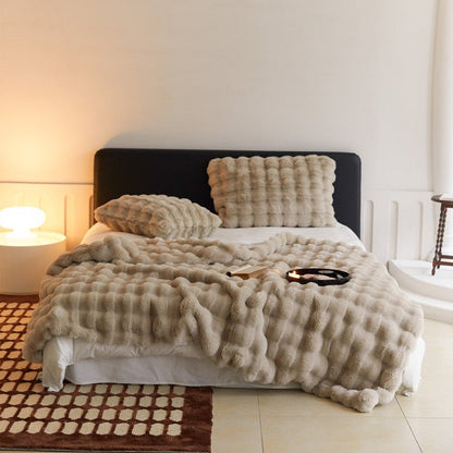 The Fur Rabbit Hair Sofa Blanket Is Simple And Luxurious - Shandi Shop Shandi Shop