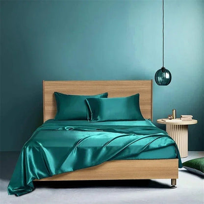 Four - piece Set Of Silk Bedding Sheets And Fitted Sheets - Shandi Shop Shandi Shop