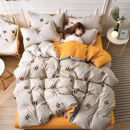 Bedding Printed Bed Four - piece Aloe Cotton Bed Sheet Type Bed Sheet Type - Shandi Shop Shandi Shop