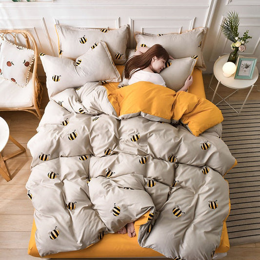 Bedding Printed Bed Four - piece Aloe Cotton Bed Sheet Type Bed Sheet Type - Shandi Shop Shandi Shop