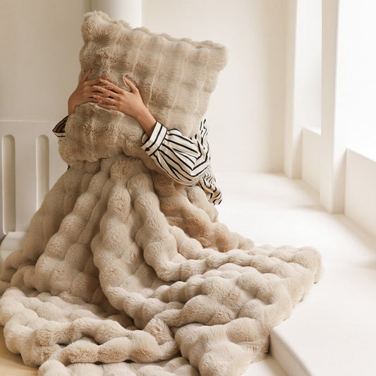 The Fur Rabbit Hair Sofa Blanket Is Simple And Luxurious - Shandi Shop Shandi Shop